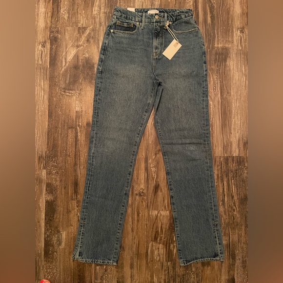 Good American Good Boy High Waist Distressed Nonstretch Jeans, NWT - Picture 3 of 16